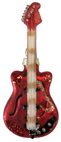 Gitarre Musik Guitar Music Weihnachtsbaumkugel Glas Christbaumschmuck Weihnacht