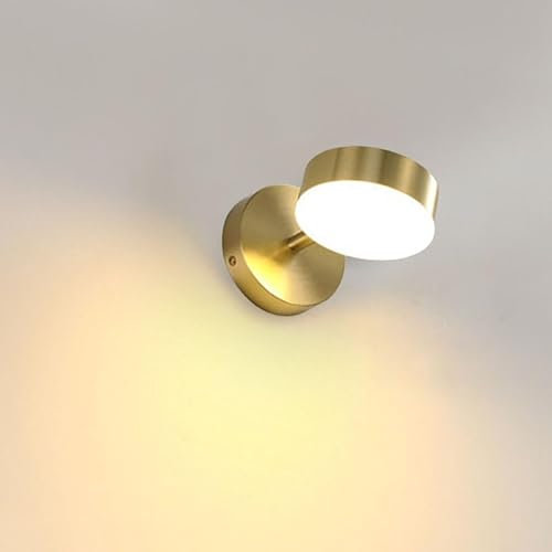 YOOCHUENG Wandleuchte Innen Gold Modern,LED Leselampe Wand, 350° Drehbar mit Dreifarbige Beleuchtung (Warm/Weiß/Neutral), Wandlampe für Schlafzimmer Nachttisch, Stil B