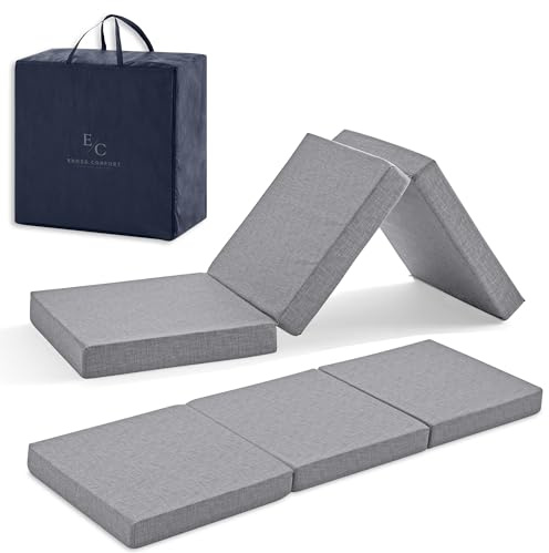 Colchón Plegable Furgonetas Camper, Espuma HD de Memoria. Colchón Plegable Invitados Muy Versátil Transpirable Funda Lavable Altura 10 cm