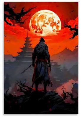 TSNKNP Sekiro The Wolf Samurai Poster Dekorative Malerei Leinwand Wandkunst Wohnzimmer Poster Schlafzimmer Malerei,Wandkunst Bilddruck Moderne Familienzimmer Dekor 12x18inch(30x45cm)