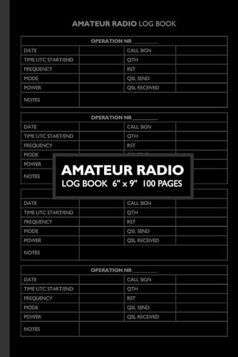 Amateur Radio Log Book: Daily Radio Station Logbook for HAM Radio Operators | Black Cover