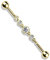 beyoutifulthings Industrial-Piercing Gold Zirkonia-Kette Clear Industrial-Barbell Industrial-Bar Chirurgenstahl Stab-länge 38-mm