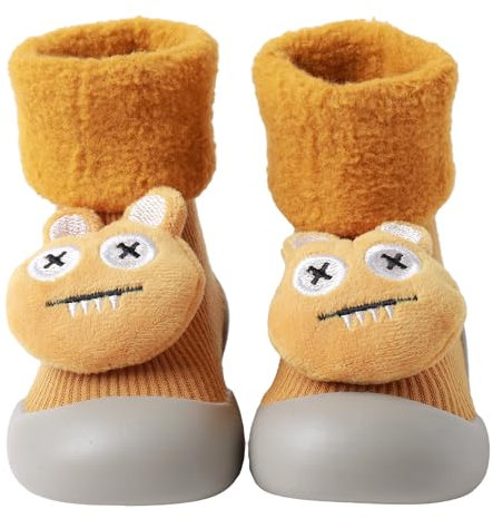 XQ&XG Baby rutschfeste Sockenschuhe, Kleinkind Winter Lauflernschuhe, Baby Schuhe Weicher Stricken Kinderschuhe, Unisex Babybodenschuhe Hausschuhe für Mädchen Junge