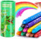 JYPS Ceras de Colores para Niños, 12 Colores Brillantes y No-Tóxicos Ceras Set con Dinosaurio Portalápices, Lavables Pinturas para Bebe 1-3 año para Colorear y Pintar, Uministros de Arte para Niños