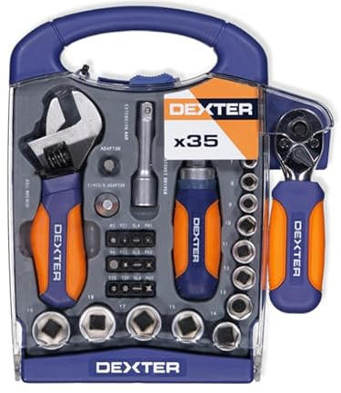 Generique Dexter - Set de vissage 35 pièces cliquet mixte - Ergonomie pratique et légère - Acier chromé vanadium - Garantie 5 ans