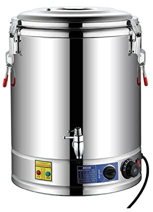 Distributore di bevande calde, Secchio for zuppa calda commerciale in acciaio inossidabile, Pentola for bollitore, Telaio antiaderente, for pentole for birra fatta in casa e pentola, con coperchio e r
