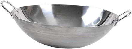 perfk Padella Tradizionale Wok a Fondo Tondo, pentola Professionale per Cucinare, Padella Cinese per Cucinare a casa, Ristorante, 50 Cm