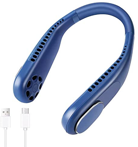 Corghd Ventilatore portatile a libere pale, pieghevole a 360°, a basso rumore, batteria 4000 mAh, ricaricabile tramite USB, ventilatore indossabile