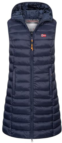 Geographical Norway Damen Stepp weste Kapuze Übergangs Herbst Winter Windbreaker