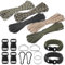 15 Pezzi Paracord Bracciale Kit, 5 Rotoli x 33ft/10m Paracord 4mm 7 Fili, Nylon Corda con Fibbie, Moschettone, Anelli D e Portachiavi per Fai da Te, Campeggio All'aperto