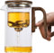 Enchanti Tea Pot, Enchantipot Magic Tea Po, Water Separation Glass Teapot with Wooden Handle, Press Control Magic Tea Pot, Enchantipot Magic Pot