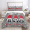 VOGIAY Weihnachts Kinder Bettwäsche 135x200cm Rot Weiß Wichtelmänner Weihnachten Bettwäsche Set Microfaser Bettbezug und 1 Kissenbezug 80x80cm mit Reißverschluss