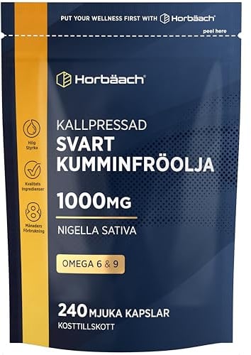Huile de Cumin Noir | 240 gélules | Pressée à froid | Oméga 6 9 | Nigella Sativa | Huile de graines noires | Horbaach