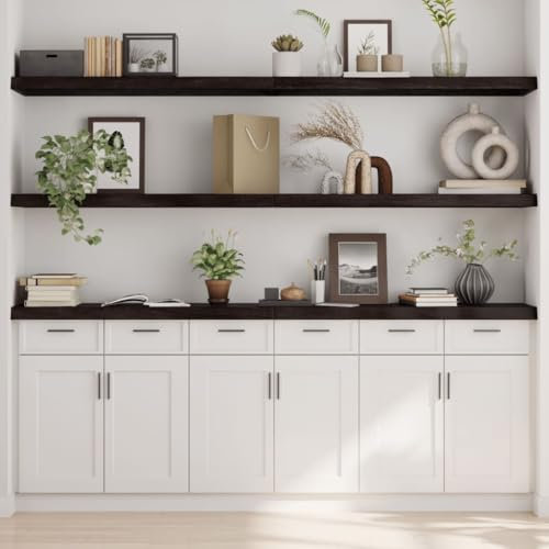 Woonisher Ripiano Marrone Scuro 200x40x(2-6) cm Massello Rovere Trattato