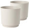 Tymar Übertopf Matte, Blumentopf, Blumenübertopf aus Kunststoff, 2er-Pack (Beige; ø 35 cm)