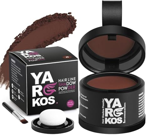 Yargkos Unsichtbares Ansatzpuder, Soforteffekt Haaransatz Puder, Frauen Wasserfestes Concealer zur Haarverdichtung, Männer Haar Abdecken zum Ansatz kaschieren Kahle Graue Dünne Stellen, 9-Braunrot