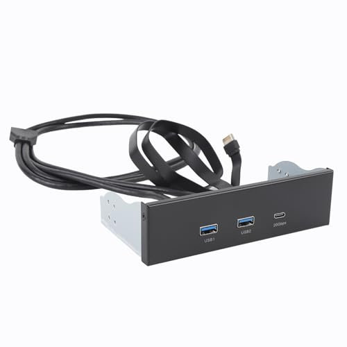 5.25 Inch Front Panel USB Hub, 20Gbps TYPE C Gen 2x2 USB A Ports, Type-E 19-Pin Header, Computer Case Front Bay for WIN7/8/10/11/2003/OS X/LINUX