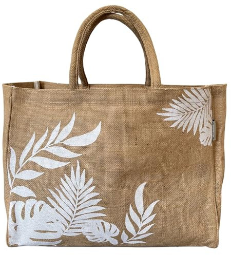 Domelo Einkaufstasche groß Jute Tasche Strandtasche XXL Arbeitstasche Damen Badetasche Beach Bag faltbar große Handtasche Korb einkaufen Shopping Bag Jutetaschen mit Aufdruck Tragetasche Einkaufskörbe