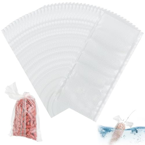 100 Stück PVA Beutel Angeln,Schnelle Wasserlösliche PVA Tasche,PVA Beutelen Karpfenangeln,PVA Bags Für Alle Arten Von Pelletköder Regenwürmer Mais Zum Auflösen Von Fischködern,Karpfenködern