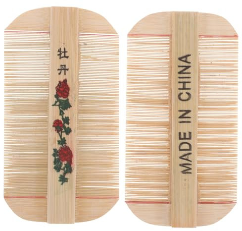 FOMIYES 2 Stück Bambus Rostkamm Bambuskämme Schuppenkamm Entfernerkamm Schuppenentfernung Superfeiner Zahnkamm Entgiftungskamm Für Schuppen Feiner Zahnkamm Für Schuppen Bambus