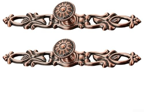Maniglie per porte vintage in bronzo rosso per armadi e cassetti, combinando estetica retrò con design per un maggiore fascino degli interni della casa