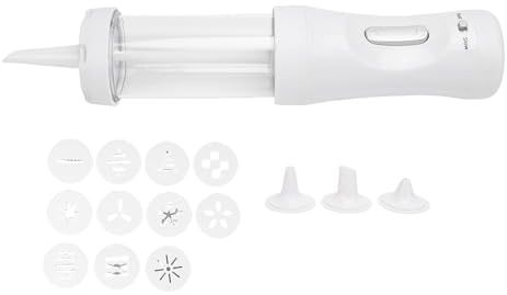 Presse à biscuits Kit de presse à biscuits électrique pour la cuisson des biscuits, ensemble de presse avec 12 disques et 4 buses de glaçage pour la cuisine domestique pour les