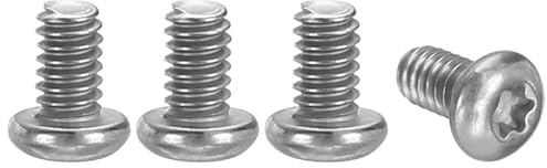 sourcing map 4pcs Pocket Clip Screws T6 Torx Head 3.5mm Thread Length White | Folding Knife Fasteners Stainless Steel Electroplated Shaft Pivot Pins Screws for Blade Fixing