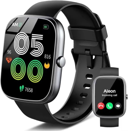 Smart Watch for Men Women Answer/Make Calls, 1.91HD Touch Screen Fitness Watch with Heart Rate/Sleep Monitor/Step Counter, 110+ Sports Activity Trackers, IP68 Waterproof Smartwatch for IOS Android