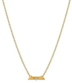 Suzan Gold Halskette 925 Sterling Silber Dreieck Kette vergoldet Damen geometrisch minimalistisch elegant filigran Schmuck Geschenk Frauen