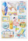 3 D-Sticker Urlaubs-Reise , Bogen 18,5 x 12,5cm