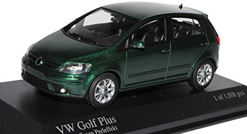 Minichamps Volkwagen Golf Plus Dunkel Grün 2004-2008 1/43 Modell Auto