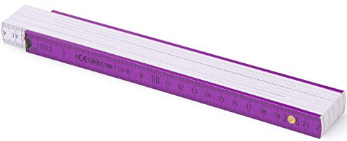Metrie™ BL52 Holz Zollstock/Zollstöcke |2m langer Gliedermaßstab, Maßstab|Meterstab mit Duplex-Teilung - Violettweiß