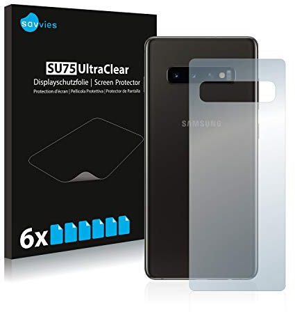 Savvies 6 Stück Schutzfolie für Samsung Galaxy S10 (Rückseite) Displayschutz-Folie Ultra-Transparent