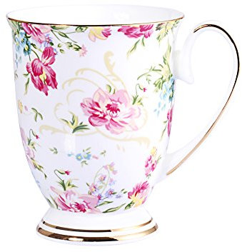 AWHOME Royal Fine Bone China Coffee Mug Assorted Colors Tea Cup 11 oz (1, Color)