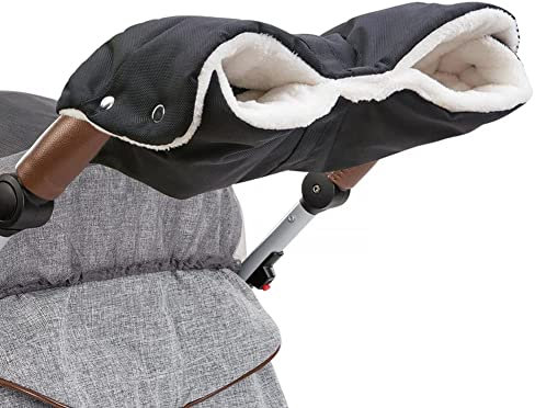 Handwärmer Kinderwagen Unisex Handschuhe Buggy Handmuff mit Plüsch Atmungsaktiv Kinderwagenmuff Winddicht Schneeschutz Frostschutz Muff für Babywagen Jogger Radanhänger