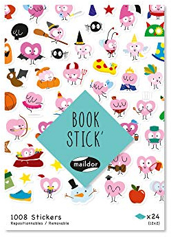 MY MANDARINE AE199C - Stickerbuch / Book Stick, 24 Bögen, A5 14,8x21 cm, (1008 Stickers), Liebe, 1 Stück