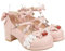 Holibanna Women Block Chunky Heel Mary Jane Pumps Platform Round Toe Lolita Shoes Pink