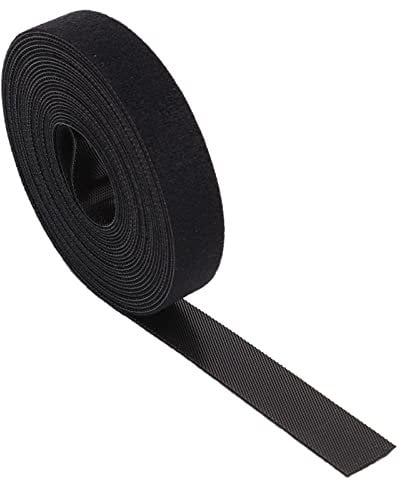 5m Fastening Tape Hook and Loop Straps Cable Ties for Cable Management, 1cm Wide, Black