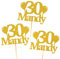 6X Personalised, Double Sided, Handmade Happy Birthday Glitter Cupcake Toppers by Cakeshop | Custom Colour Any Name & Age Balloons 480gsm Glitter Cupcake Decorations | Gold