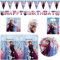 Procos 10210595 - Partyset XXL Disney Frozen 2, 45-teiliges Set, 8 Teller, 8 Becher, 20 Servietten, 1 Tischdecke, 6 Partytüten, 1 Wimpelkette, 1 Banner, Einweggeschirr, Partygeschirr, Tischdekoration