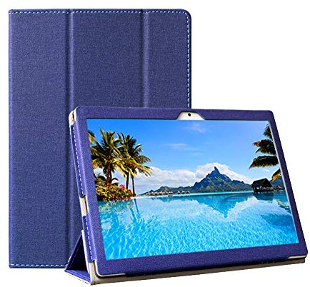 YGoal Hülle für VASTKING KingPad K10, Premium PU Leder Ständer Business Folio Case Cover mit Multi-Angle für VASTKING KingPad K10, Blau