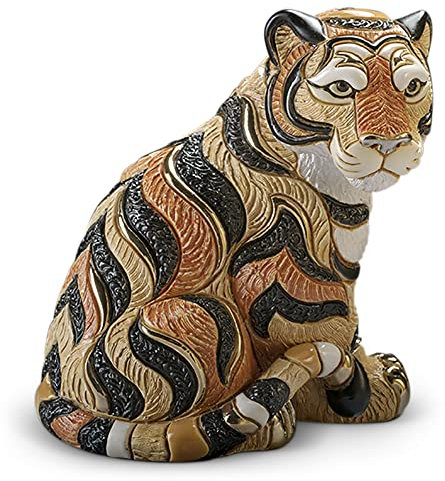 De Rosa Rinconada Sitzende Tiger-Keramikskulptur