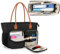 CURMIO Teacher Tote Bag for Women, Work Bag with Padded Laptop Sleeve, Fits Educator, Black (Bag Only, Patented Design)