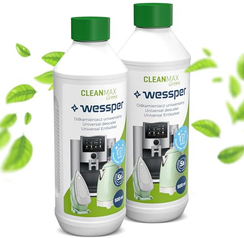 Wessper ökologische entkalker für Kaffeevollautomat 2 x 500ml, Kaffeemaschine, Espressomaschinen - kompatibel mit Delonghi, Senseo, Saeco, Nespresso, Jura, Siemens, Miele uvm.