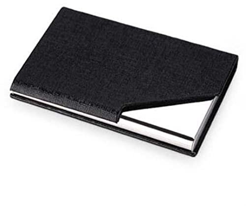 Porte-cartes de visite en aluminium et cuir synthétique pour cartes de visite et cartes de crédit pour homme et femme