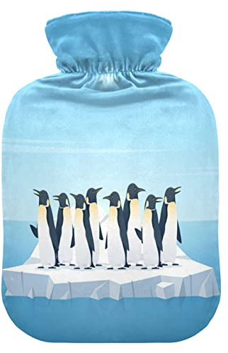 YOUJUNER Wärmflasche mit süßer Pinguin Bezug, Groß 1 Liter Heißwasserbeutel Heißwasserbeutel Bettflasche