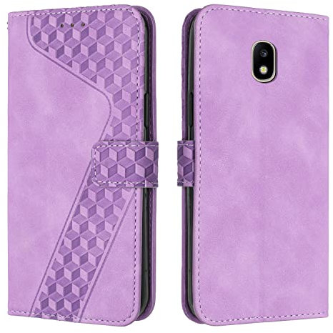 OKZone Coque pour Samsung Galaxy J730/J7 2017, Etui Protection Housse Premium en Cuir PU Portefeuille Étui Téléphone [Fermoir Magnétique] [Fentes pour Cartes] Flip Case（Pourpre