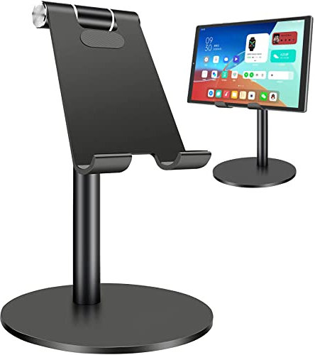 pjp Electronics 360° Rotating Phone & Tablet Holder - Universal Desk Stand for iPad, iPhone, Switch (Black)