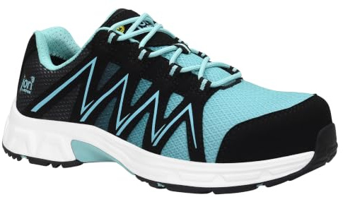 ELTEN jo_Speedy Black-Aqua Low ESD S1PS | Sicherheitsschuhe für Damen & Herren, Kunststoffkappe, leicht, atmungsaktiv