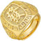 JewelryWe Herren-Ring Gold Ring Herren - Reich Vergoldet Rechteckig Siegelring Band Bandring Offener Daumen Fingerring verstellbare Größe Geschenk für Männer